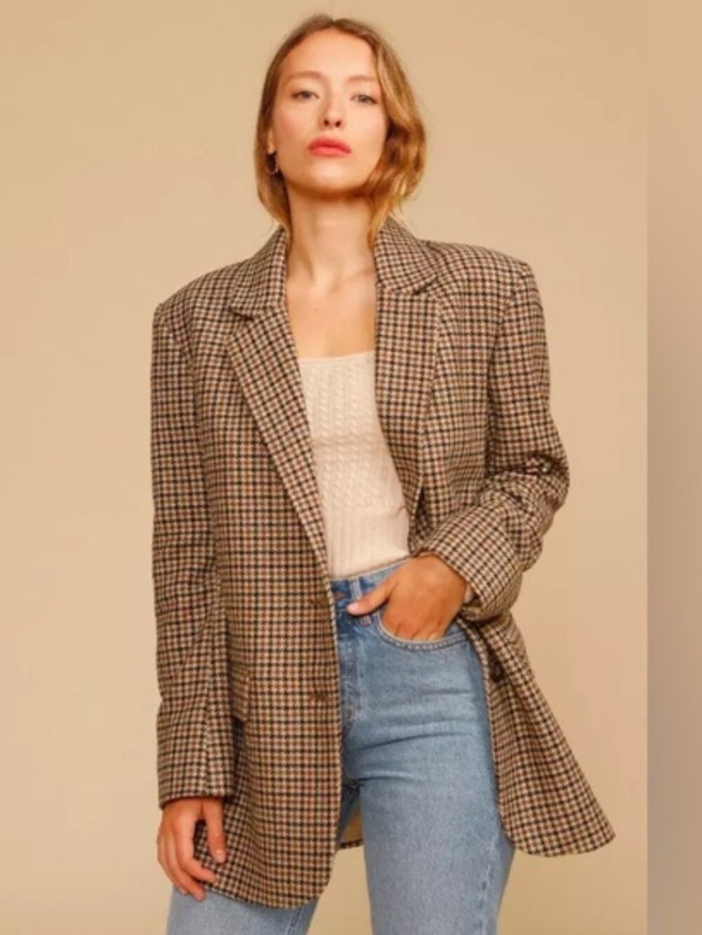Rouje Jacques Blazer - Brown Black Houndstooth - US4 / FR36